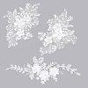 2 Pairs 2 Style 3D Flower Polyester Embroidery Sew on Flower Appliques PATC-CA0001-09-7