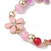 Zinc Alloy Flower Flower Link Chain Bracelets BJEW-JB10006-3