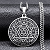 201 Stainless Steel Star of David 12 Constellation Pendant Necklaces LS-NJEW-K283-32P-1