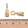 Rack Plating Brass Orange Cubic Zirconia European Dangle Charms KK-Q006-58G-3