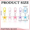 25Pcs 5 Colors Resin Pendant Keychains HJEW-ME0001-11-2