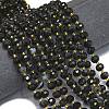 Natural Dyed & Heated Banded Black Agate Beads Strands G-K389-E51-01-2