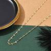 Rack Plating Brass Dapped Chain Necklaces for Women NJEW-H049-04G-3