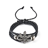 PU Leather & Waxed Cords Triple Layer Multi-strand Bracelets BJEW-G709-02B-1