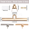 4Pcs 2 Colors Zinc Alloy Twist Bag Lock Purse Catch Clasps PURS-CP0001-04-2
