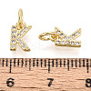 Letter Brass Micro Pave Clear Cubic Zirconia Pendants KK-K354-06G-K-3