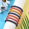 AB Color Plated Faceted Opaque Glass Beads Stretch Bracelets BJEW-S144-003D-4