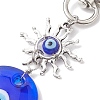 Horse Eye/Heart/Star/Hamsa Hand/Flat Round with Evil Eye Lampwork Pendant Decorations HJEW-JM01997-5