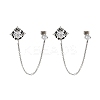 Flower 316 Surgical Stainless Steel Pave Clear Cubic Zirconia Dangle Chains Stud Earrings EJEW-Z050-61AS-1