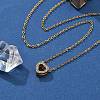 304 Stainless Steel Crystal Rhinestone Pendant Cable Chain Necklaces for Women NJEW-C062-01G-G-1