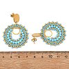 304 Stainless Steel with Glass Seed Beads Stud Earrings EJEW-MZ00761-01-5