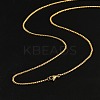 1.5mm Rack Plating Brass Box Chain Necklaces for Women Men MAK-L044-21G-3