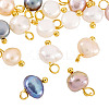 20Pcs 5 Colors Natural Cultured Freshwater Pearl  Charms PALLOY-TAC0165-2