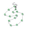 304 Stainless Steel Cat Eye Round Beads Handmade Chain Necklaces for Women NJEW-C073-01P-04-4