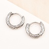 316 Surgical Stainless Textured Hoop Earrings EJEW-C160-10C-AS-4
