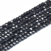 Natural Black Spinel Beads Strands G-D0003-B08-1