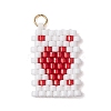 Cylinder Seed Flat Round Pendants PALLOY-MZ00594-02-1
