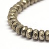 Faceted Rondelle Natural Pyrite Beads Strands G-I126-11-8x5mm-3