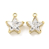 PVD Vacuum Plating 304 Stainless Steel Cubic Zirconia Pendants STAS-L278-008G-1