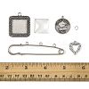 DIY Square Alloy Commemorative Photo Pendants Making Kits DIY-FS0009-22-5