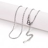 1.2MM 304 Stainless Steel Boston Link Chain Necklaces NJEW-N058-08P-1