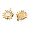 304 Stainless Steel Natural White Shell Pendants STAS-L288-15G-02-2