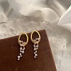 Oval Brass Micro Pave Clear Cubic Zirconia Dangle Stud Earrings EJEW-K322-02G-1