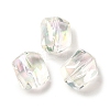 Transparent UV Plating Rainbow Iridescent Acrylic Beads OACR-A021-06-1