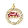 Brass Micro Pave Clear Cubic Zirconia Pendants KK-Q813-05G-2