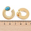 304 Stainless Steel Synthetic Turquoise Stud Earrings for Women EJEW-U046-14G-5