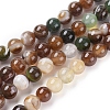 Natural Striped Agate/Banded Agate Beads Strands G-G582-6mm-41-1