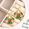Ion Plating(IP) 304 Stainless Steel Micro Pave Cubic Zirconia Hoop Earrings EJEW-A119-07G-3