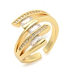 Clear Cubic Zirconia Open Cuff Ring RJEW-L121-021G-1
