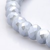 Full Rainbow Plated Faceted Rondelle Imitation Jade Glass Beads Strands GLAA-A024D-FR02-1