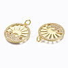Brass Micro Pave Clear Cubic Zirconia Pendants ZIRC-N039-125-NF-3
