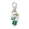 Clover Alloy Enamel Pendant Decoration HJEW-JM03009-01-2