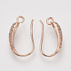 Brass Micro Pave Cubic Zirconia Earring Hooks ZIRC-Q022-035RG-NF-2