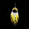 Iron Woven Web/Net with Feather Pendant Decorations AJEW-B017-12-3