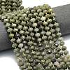 Natural Green Rubbit Fur Rutilated Quartz Beads Strands G-P573-A58-01-1