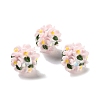 Luminous Polymer Clay Rhinestone Floral Ball Beads CLAY-U002-01E-2
