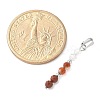 Faceted Round Natural Mixed Gemstone Beaded Pendants PALLOY-JF03529-5