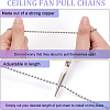 Electorplated Glass Ceiling Fan Pull Chain Extenders FIND-AB00011-6
