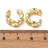 Brass Micro Pave Clear Cubic Zirconia Two-layer C-Shaped Cuff Earrings EJEW-D328-05G-01-5