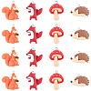 24Pcs 4 Styles Autumn Opaque Animal Resin Cabochons RESI-SC0002-87-1