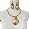 Round Alloy & Aluminum Wire & Imitation Pearl Jewelry Set FS-WG2DEC3-01-5