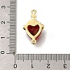 Brass FireBrick Cubic Zirconia Sacred Heart of Jesus Connector Charms KK-R002-27G-02-3
