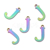 Ion Plating(IP) 304 Stainless Steel Alphabet Charms STAS-H122-J-M-2