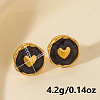 304 Stainless Steel Heart Stud Earrings OA9161-3-2