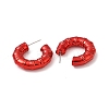 Bamboo Ring Acrylic Stud Earrings EJEW-P251-09-3