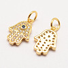 Brass Micro Pave Grade AAA Cubic Zirconia Charms LS-ZIRC-G090-22G-NR-1